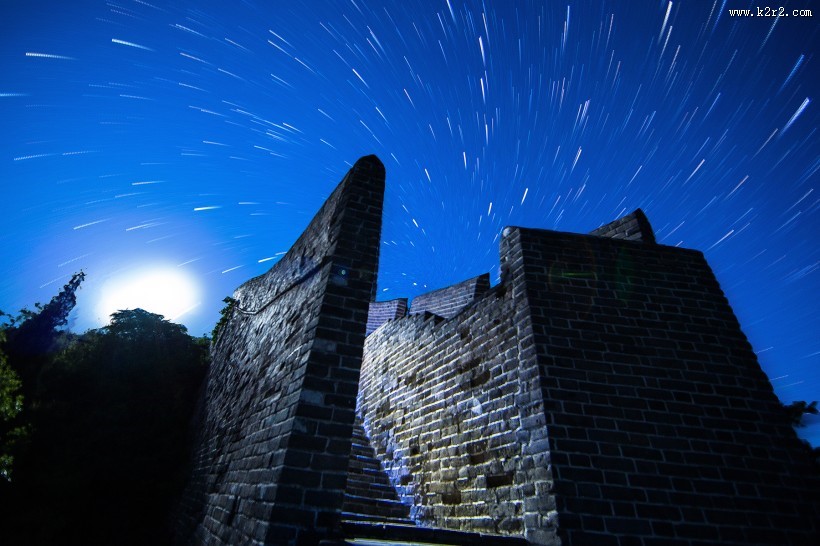 河北金山岭长城夜空图片