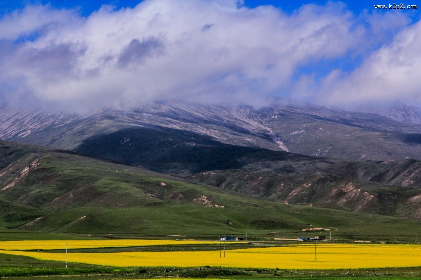 青海湖晚霞风景图片