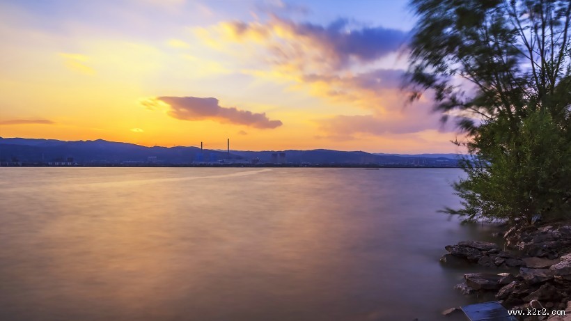 山西晋阳湖风景图片