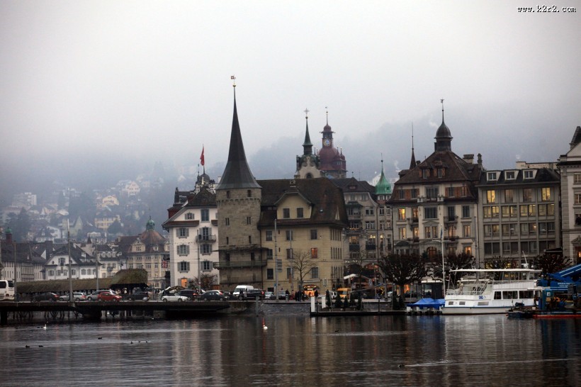 瑞士小镇琉森风景图片