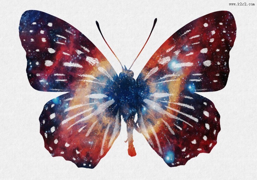 彩色蝴蝶剪影图片