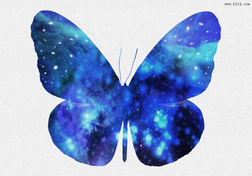 彩色蝴蝶剪影图片