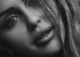 黑白美女肖像摄影图片