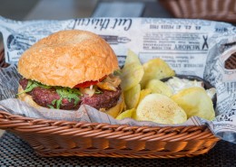 圆圆的汉堡包图片