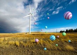 原野上高大的风车图片