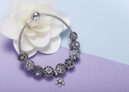 精美的银项链图片