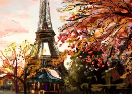 手绘速描建筑图片