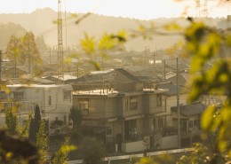 夕阳的城镇图片