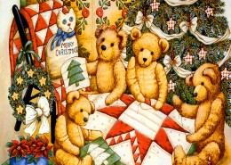 可爱卡通熊家居三联画图片