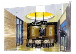 北京富力湾手绘透视图H2图片