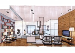 无锡太湖国际社区住宅手绘稿图片