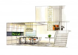 凯德置地佛山样板房b2手绘稿图片