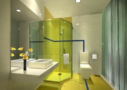 淡雅绿色卫生间设计图片