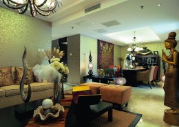 北京官园西派公寓A型东南亚风格样板房设计图片