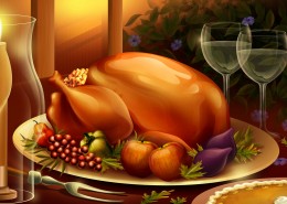 感恩节大餐矢量图片