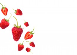 白色背景的草莓素材图片