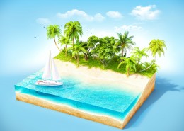 精美立体小岛景色图片