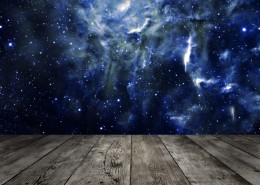 木板星空景色图片