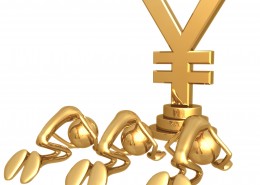 高清金色3D小人与金钱图片