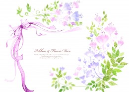 手绘丝带边框素材图片