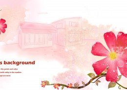 粉红色系手绘花朵明信片图片大全