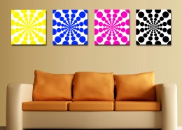 简约几何三联挂画图片