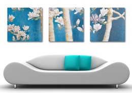 树木植物三联画图片