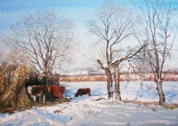 逼真街景油画图片