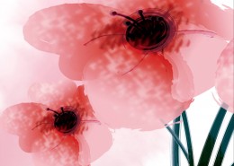 水墨花朵鱼三联画图片