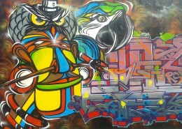 墙上的抽象涂鸦图片