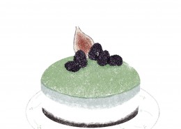 抹茶味道甜品甜点插画图片