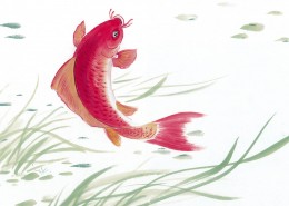 水墨画写意鲤鱼图片