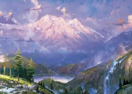 清新油画美景图片