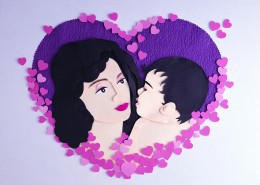 人物、花朵纸雕图片