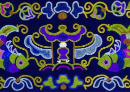 金鱼刺绣图案图片