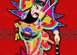 门神画贴矢量图片