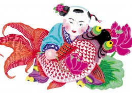 水彩人物年画图片