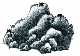 国画山石图片