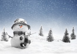 可爱的雪人风景图片