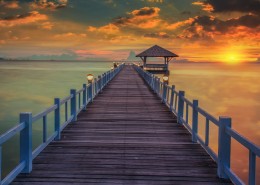 唯美码头景色图片