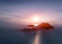 海上夕阳图片 海上日落风景图片