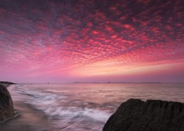 唯美大海晚霞风景图片