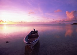 海边落日唯美紫霞图片