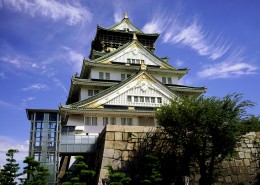 日本大阪城公园城市风景图片