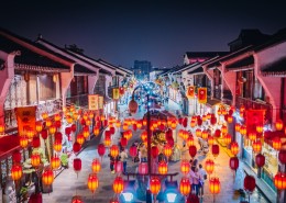 浙江杭州清河坊夜晚风景图片