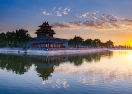 北京故宫角楼日落风景图片