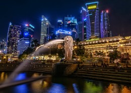 新加坡优美城市夜景图片