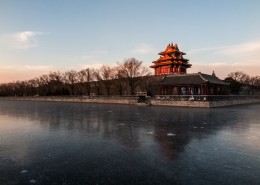 晨曦中的角楼风景图片大全