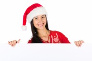 戴着圣诞帽的美女图片