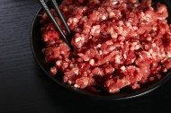 红色切碎的牛肉馅图片